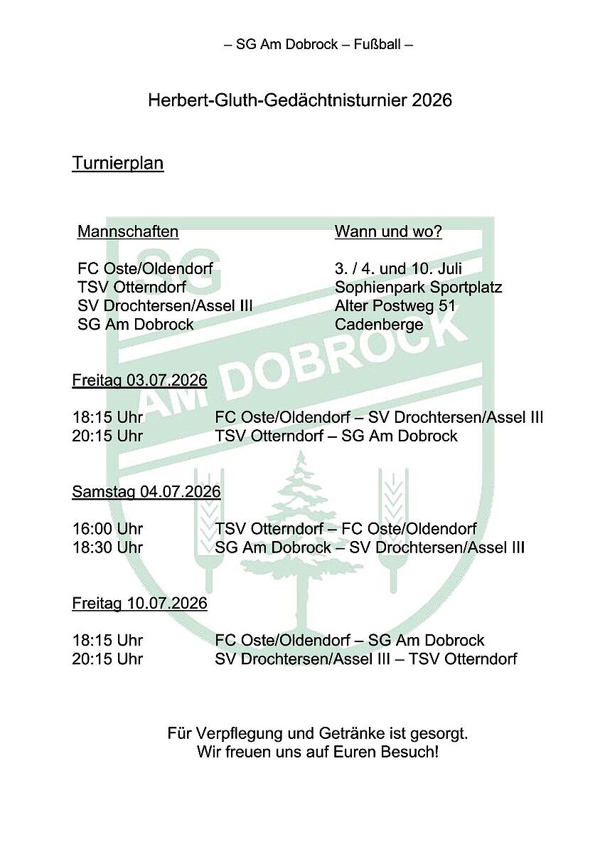 Spielplan HGT 2026